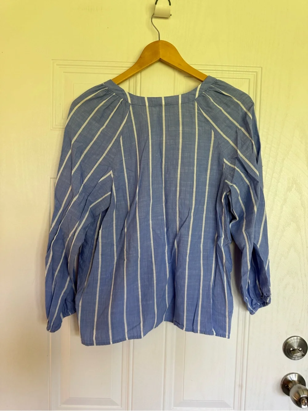 2 for $30 sale: J. Crew blue and white striped V-neck tunic top blouse